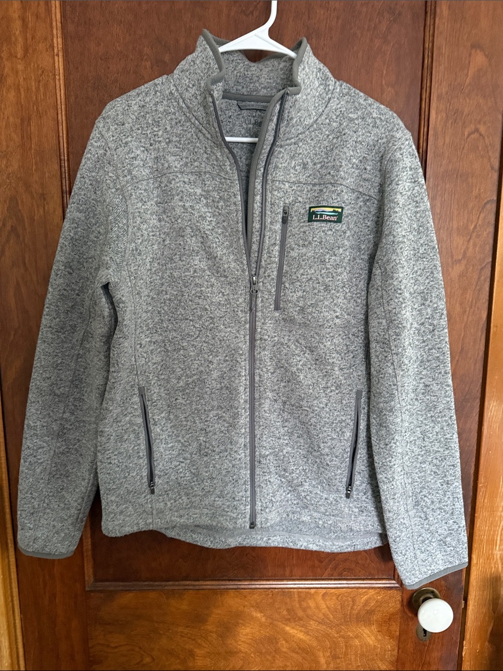 L.L. Bean Men's Light Heather Gray Full-Zip Fleece Jacket